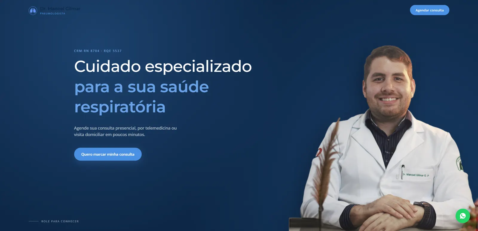 Preview do site Dr. Manoel Gilmar, Pneumologista